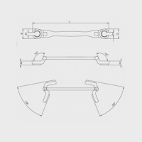 DOUBLE FLEXIBLE FLARE NUT WRENCH